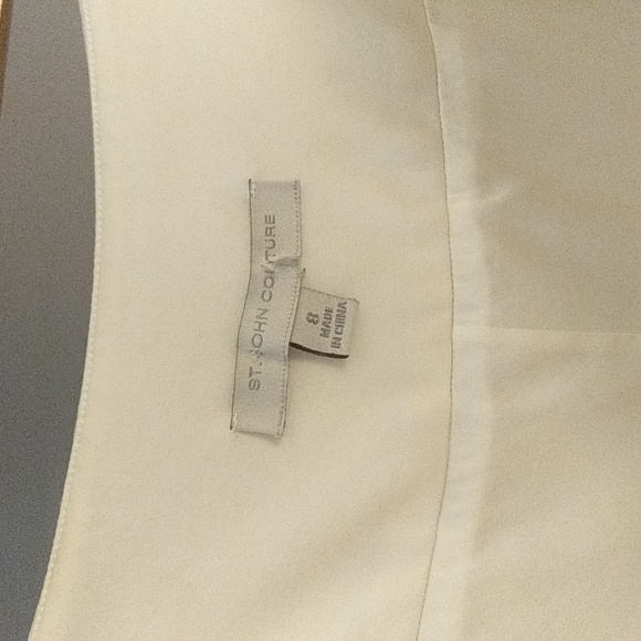 St. John couture silk two-piece set sleeveless blouse and a line pleated skirt. - Picture 5 of 16